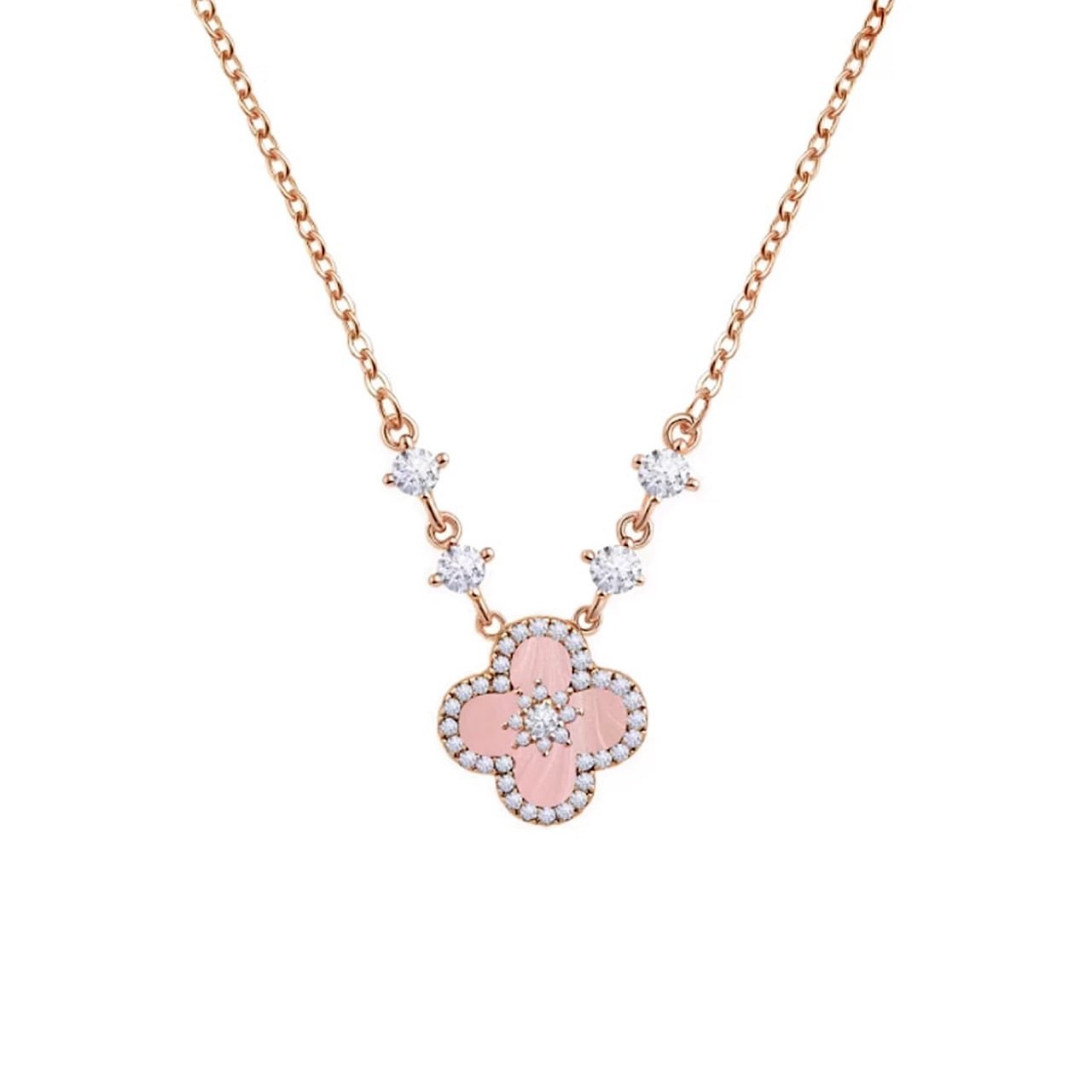 Four Leaf Sakura Clover Necklace ๐ธ